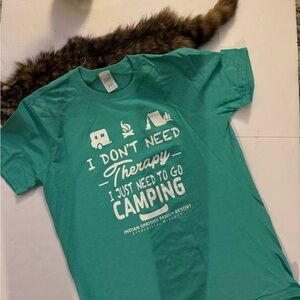 Teal Camping Graphic T-Shirt